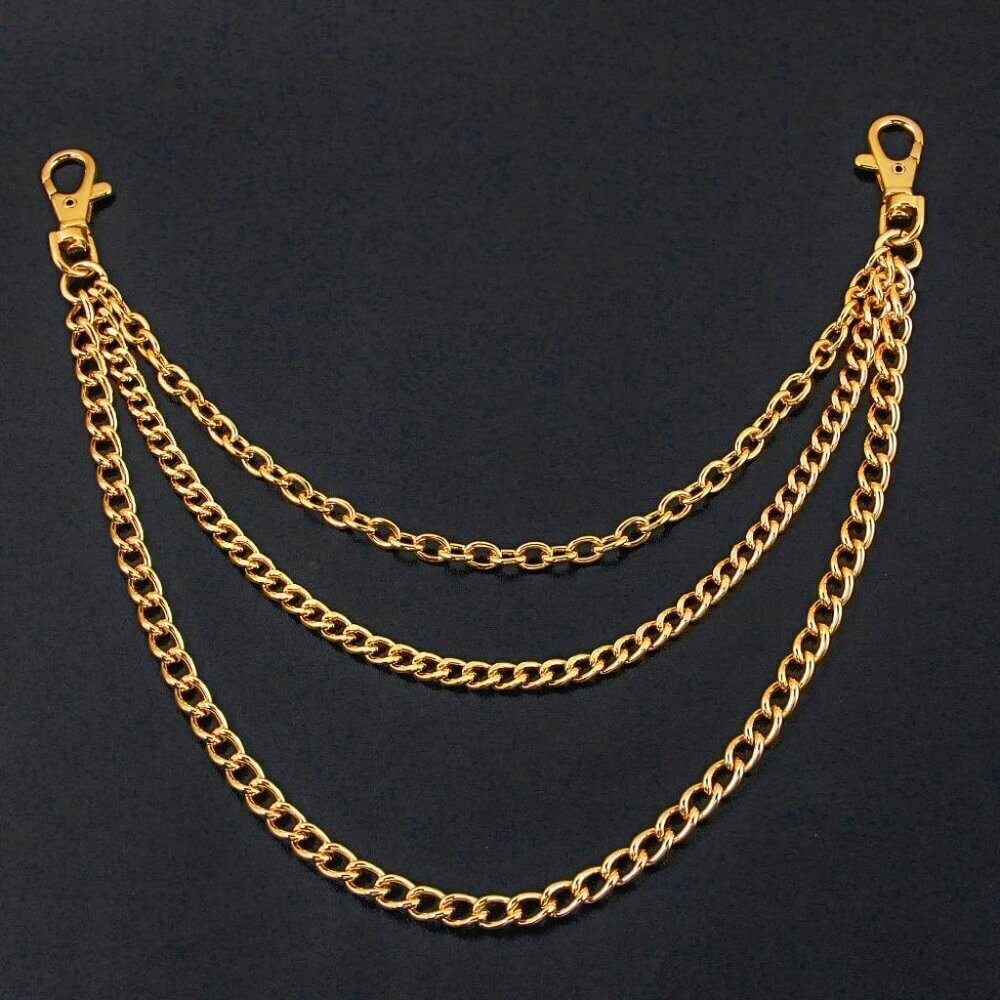 Gold/Silver Customizable Pocket Watch Chain 14 Inch Alloy Link with Lobster Clas - Picture 6 of 7